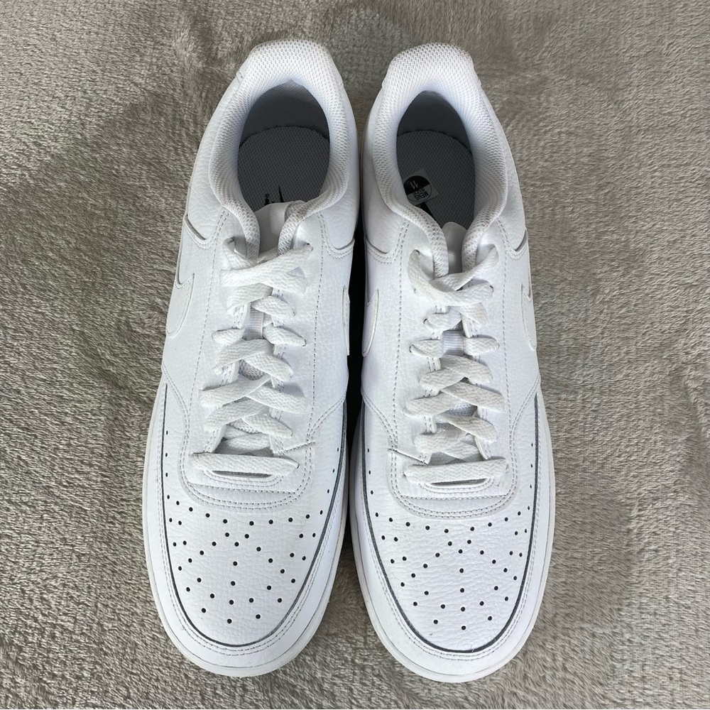 Nike Court Vision Next Nature Mens Sneakers Shoes 11 Triple White Leather NEW - Picture 8 of 10